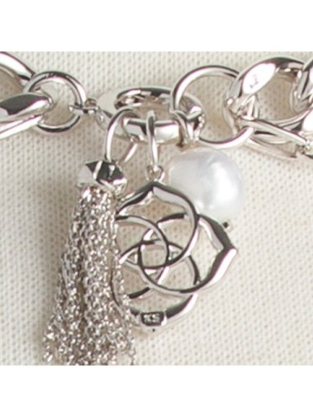 KENDRA SCOTT Silver White Pearl Everleigh Chain Necklace - Picture 3 of 4